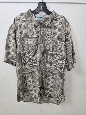 Seapointe Men's XL Modal Blend Geometric Tribal Print Button Down Shirt